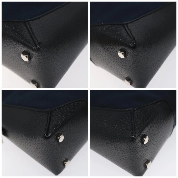 Salvatore Ferragamo Shoulder Bag Canvas Navy Silver Auth bs25827 - Picture 14 of 16